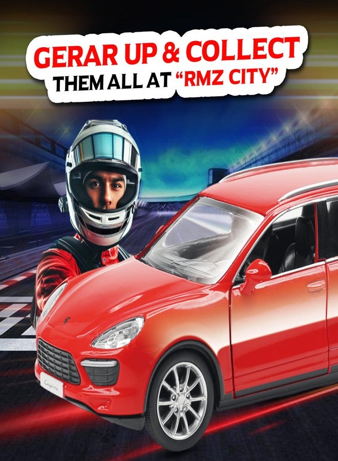 Rmz City 5 Inch Die Cast Porsche Cayenne Toy Car 1:32 Scale Model | Licensed Collectible Vehicle with Opening Doors & Pullback Action | International Series for Kids & Car Lovers | Red - Image 5